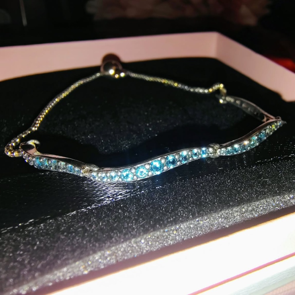 Pandora blue wavy slider bracelet